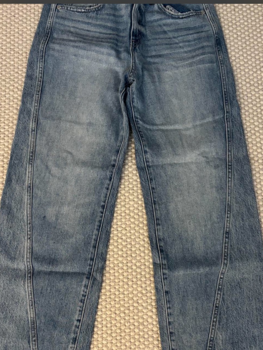 Pistola Twist Seam Straight-Leg Jeans in Light Blue Wash